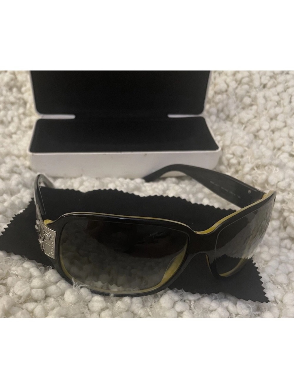 Versace Y2K Sunglasses Shield Black Silver Gradient Lenses Mod.4071 Classic